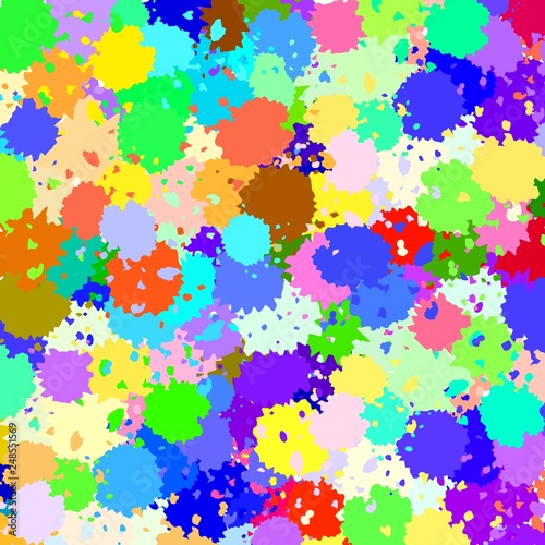 Paint, blots, splashes, drops, isolated watercolor stains in vector 