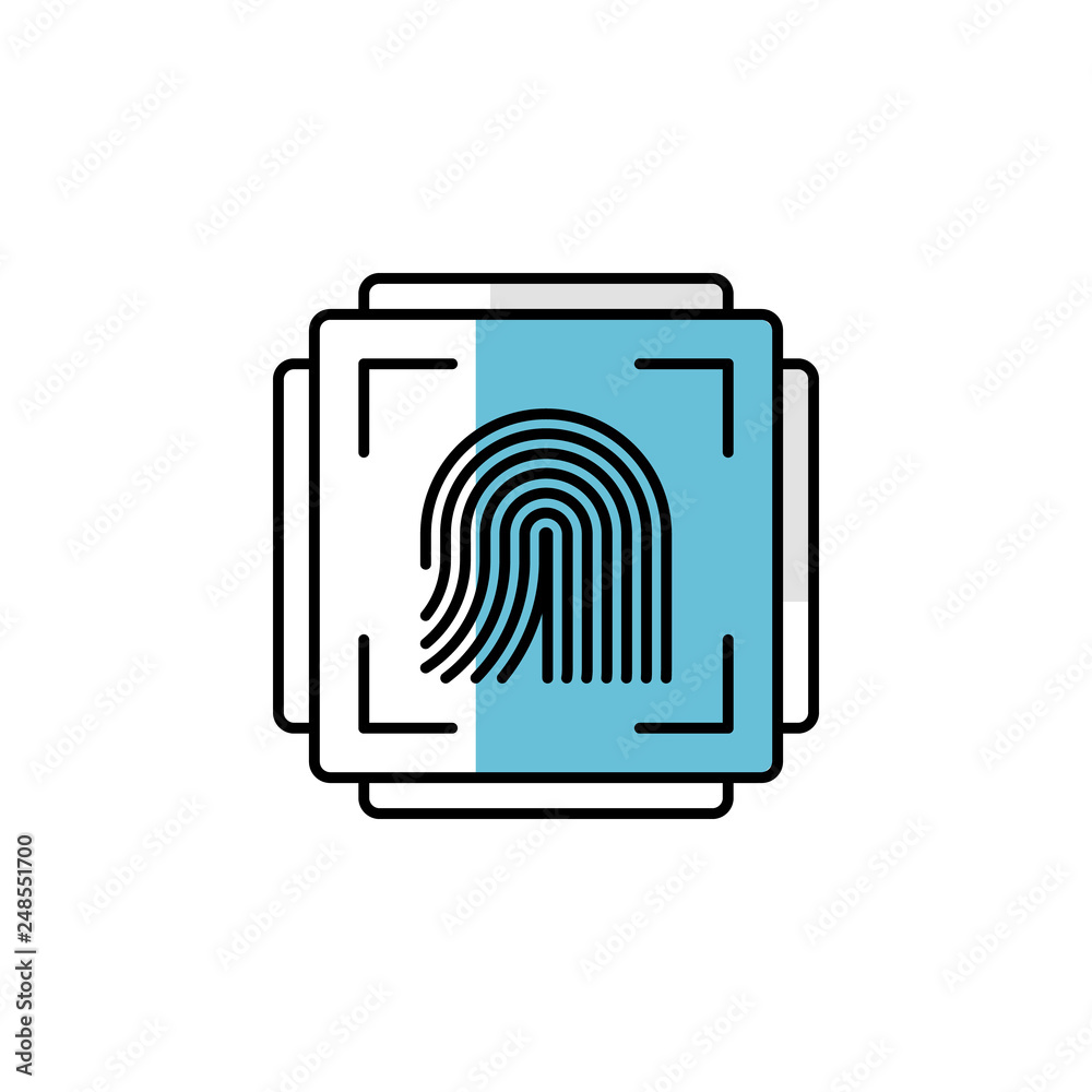 fingerprint, scan, cryptocurrency, secutiry icon. Element of color finance. Premium quality graphic design icon. Signs and symbols collection icon for websites