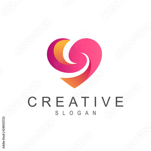 Abstract Heart Letter S Logo