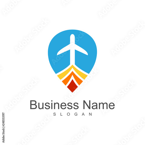 Travel Point Logo, Airplane Point Logo