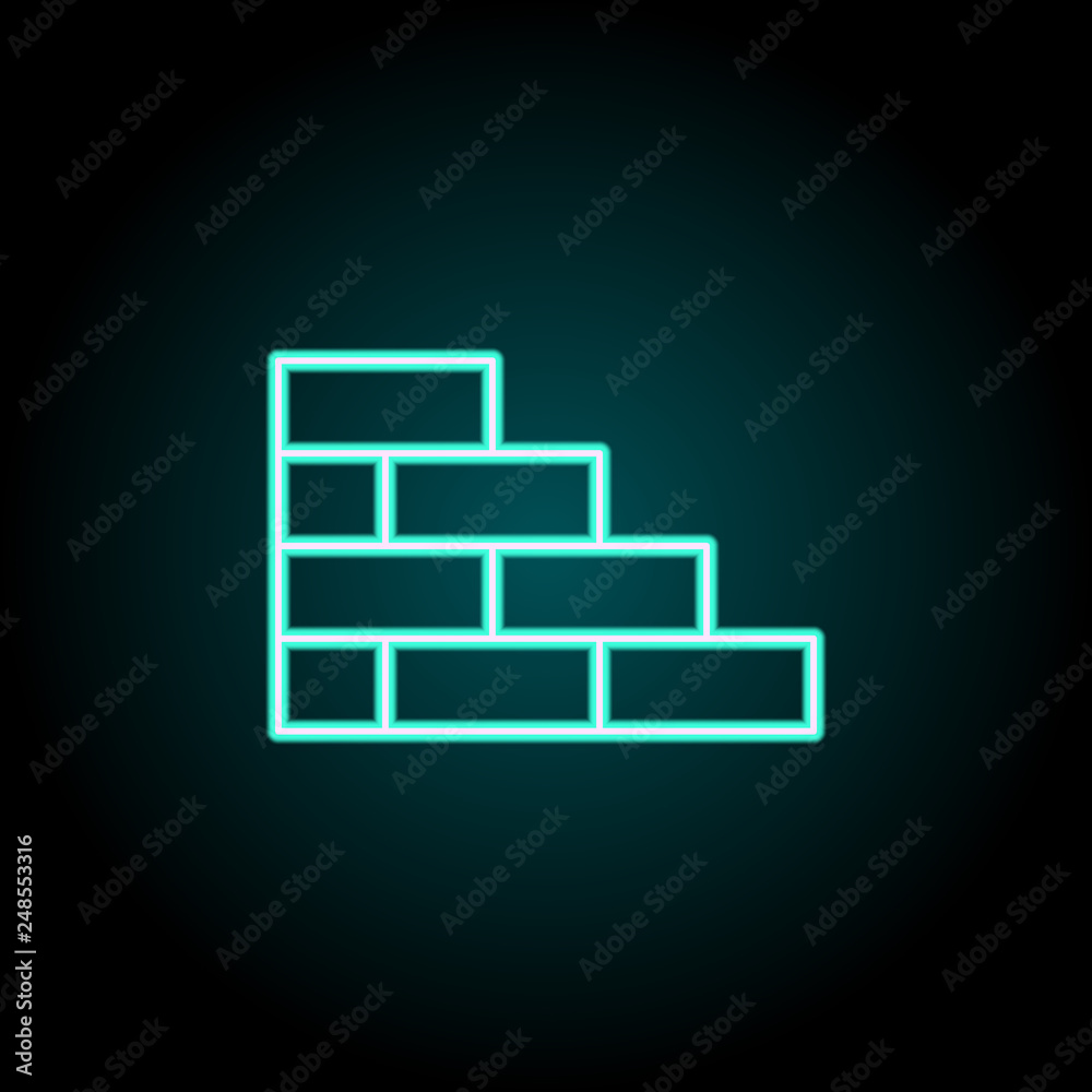 brick icon. Elements of construction in neon style icons. Simple icon for websites, web design, mobile app, info graphics brick icon. Elements of construction in neon style icons. Simple icon for websites, web design, mobile app, info graphics