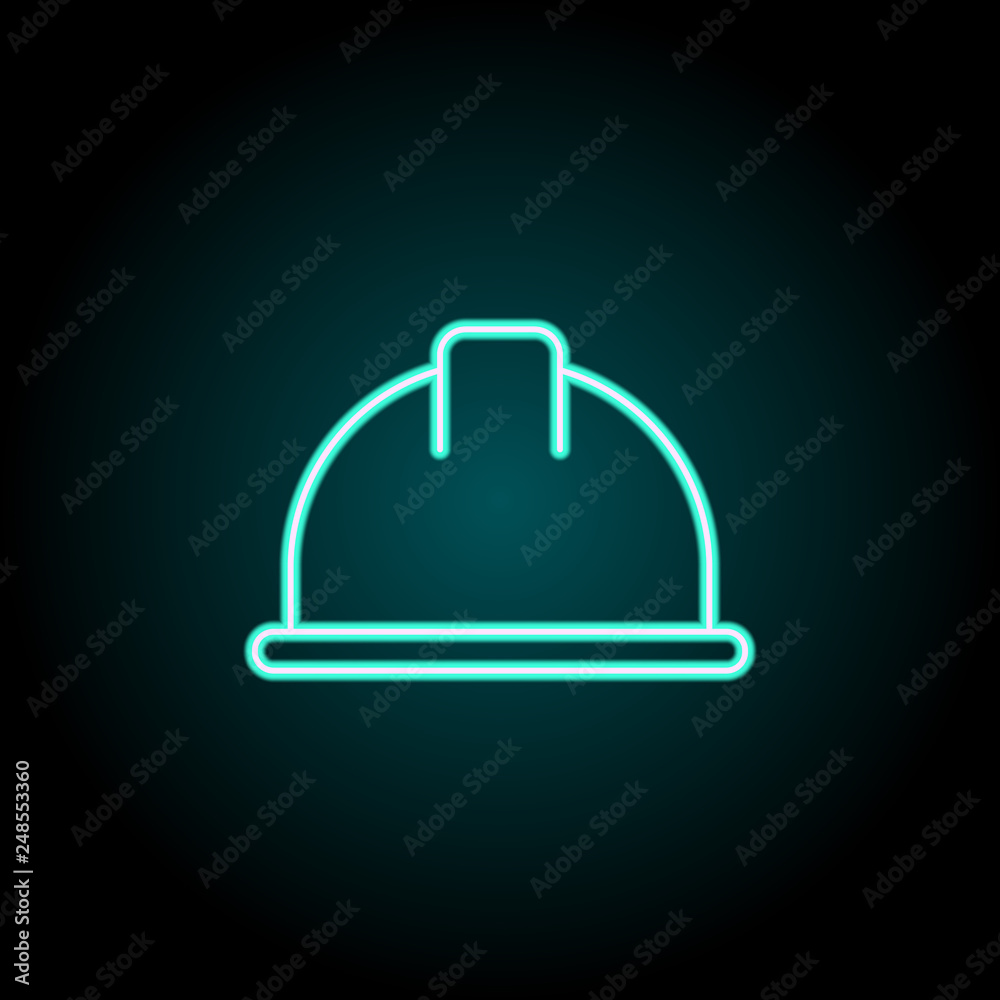 helmet icon. Elements of construction in neon style icons. Simple icon for websites, web design, mobile app, info graphics helmet icon. Elements of construction in neon style icons. Simple icon for websites, web design, mobile app, info graphics