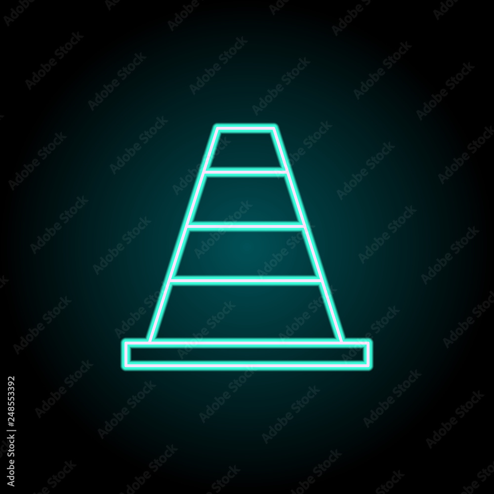 cone icon. Elements of construction in neon style icons. Simple icon for websites, web design, mobile app, info graphics cone icon. Elements of construction in neon style icons. Simple icon for websites, web design, mobile app, info graphics
