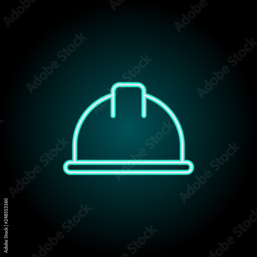 helmet icon. Elements of construction in neon style icons. Simple icon for websites, web design, mobile app, info graphics