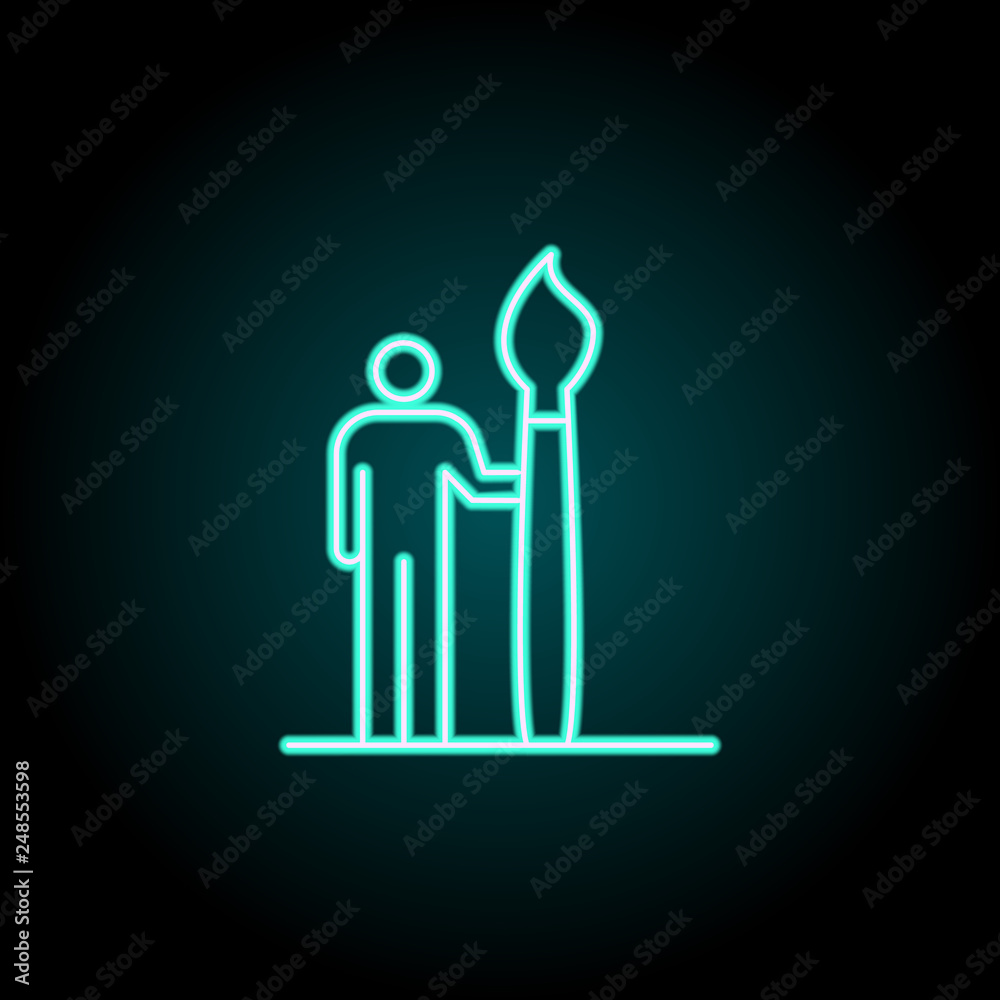 artist icon. Elements of conceptual figures in neon style icons. Simple icon for websites, web design, mobile app, info graphics artist icon. Elements of conceptual figures in neon style icons. Simple icon for websites, web design, mobile app, info graphics