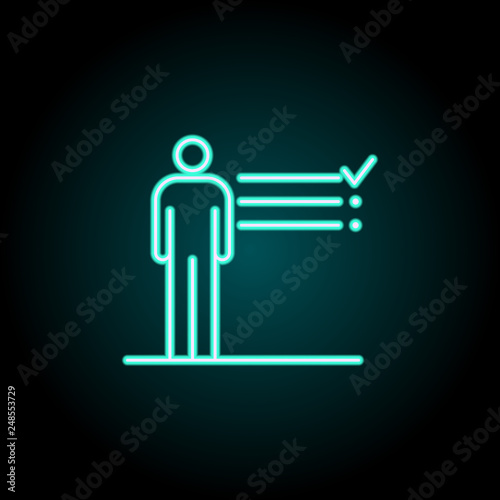 businessman icon. Elements of conceptual figures in neon style icons. Simple icon for websites, web design, mobile app, info graphics