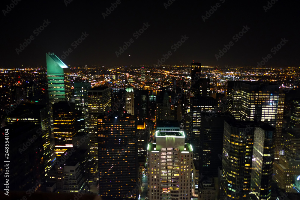 new york skyline from the night sky