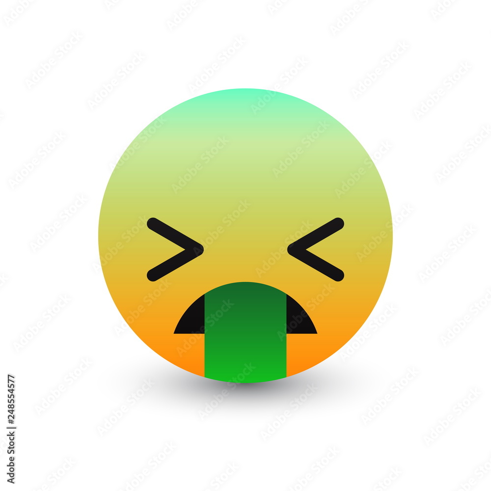 3D Vector Disgust Facebook Emoticon Icon Design for Social Network Isolated on White Background. Modern Emoji 3D Vector Disgust Facebook Emoticon Icon Design for Social Network Isolated on White Background. Modern Emoji