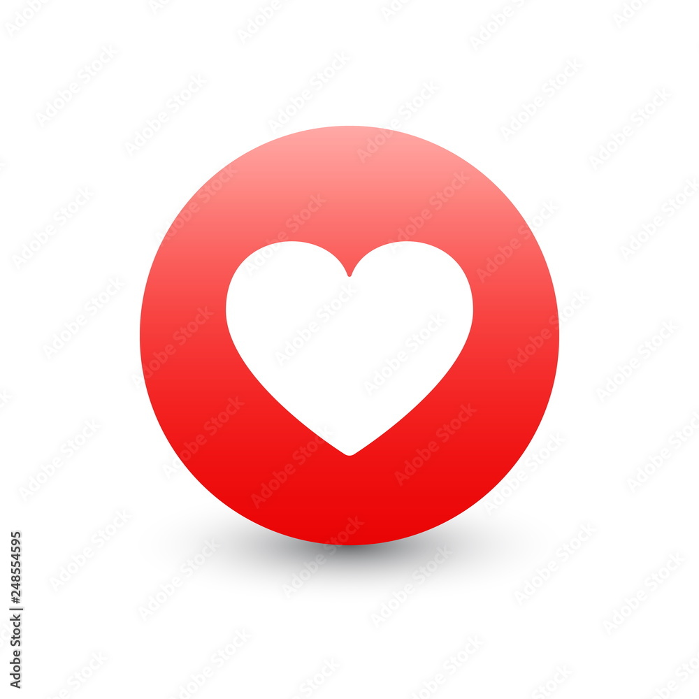 3D Vector Facebook Heart Emoticon Icon Design for Social Network Isolated on White Background. Modern Emoji 3D Vector Facebook Heart Emoticon Icon Design for Social Network Isolated on White Background. Modern Emoji