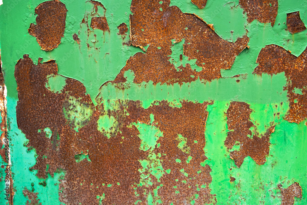 Green rusty metal texture background