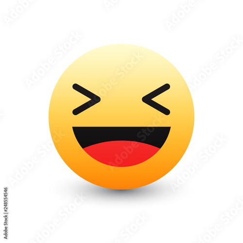 3D Vector Facebook Haha Emoticon Icon Design for Social Network Isolated on White Background. Modern Emoji