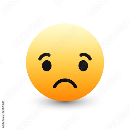 3D Vector Facebook Sad Emoticon Icon Design for Social Network Isolated on White Background. Modern Emoji