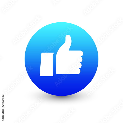 3D Vector Facebook Thumb Up Emoticon Icon Design for Social Network Isolated on White Background. Modern Emoji