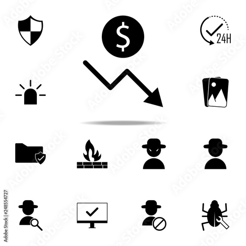 financial downgrade schedule icon. web icons universal set for web and mobile