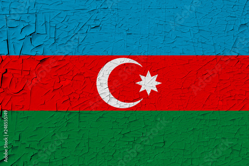 azerbaijan painted flag