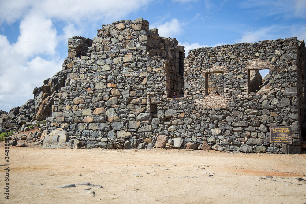 Visiting the gold mill ruins in Aruba