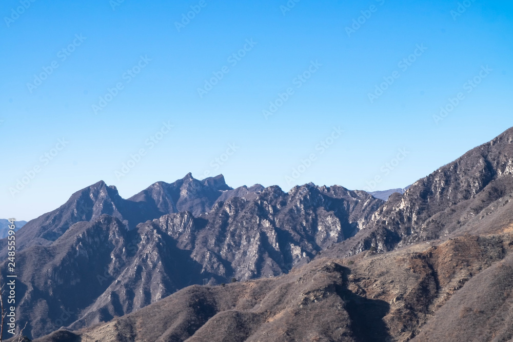 Naklejka premium China The great wall distant view from the wall