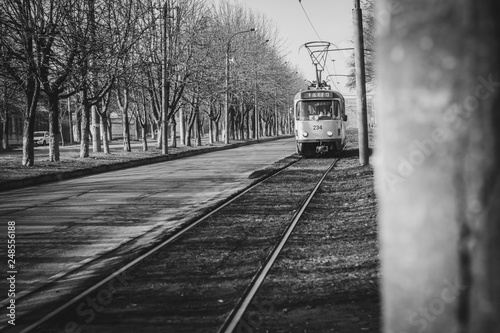 old tram in the city