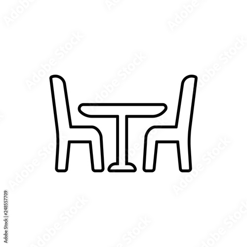 table and chairs glyph icon. Element of Furniture for mobile concept and web apps icon. Thin line icon for website design and development, app development