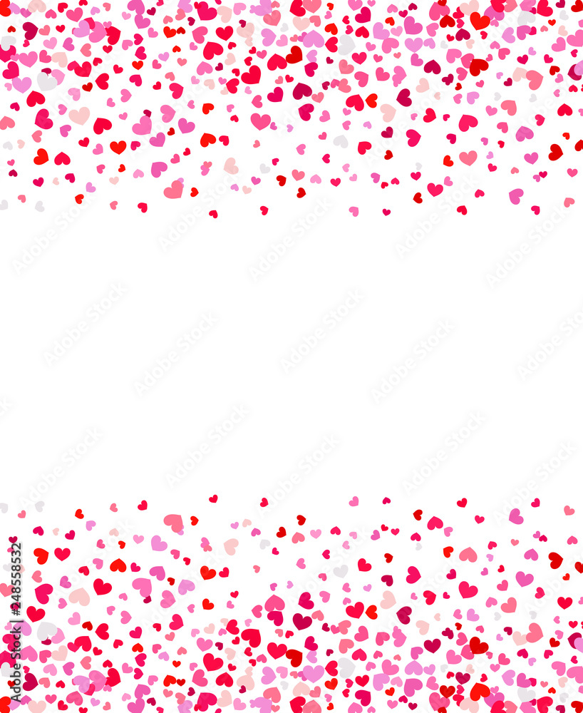 Red heart confetti frame for your holiday design.