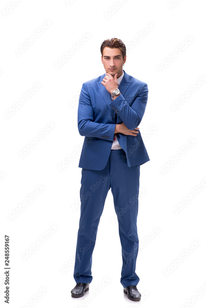 Handsome young businessman isolated on white background Handsome young businessman isolated on white background