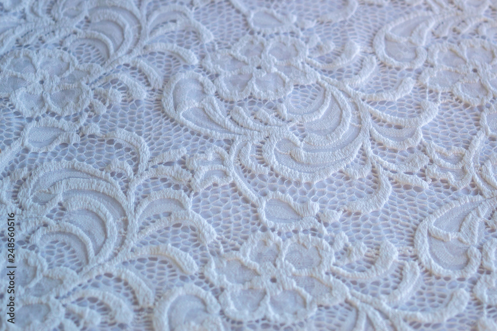 A lace wedding dress makes a beautiful background or texture pattern.