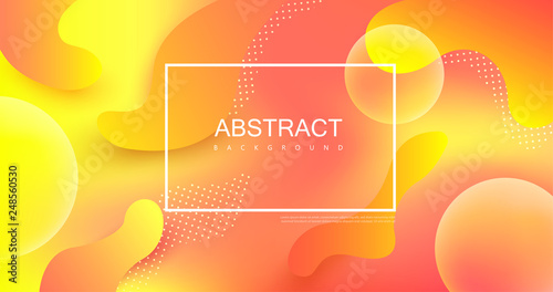 Orange and yellow spectrum background with frame and abstract pattern.