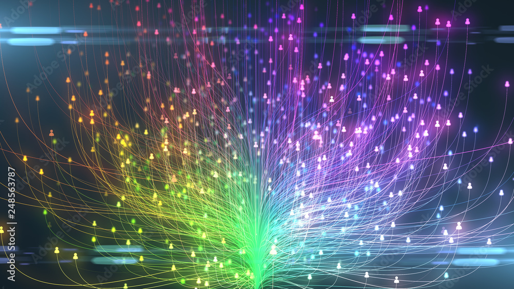 Naklejka premium Big data social media platform data center analytics IOT cloud computing AI