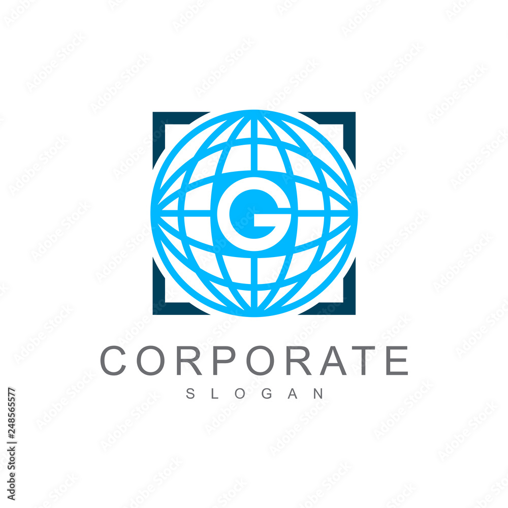 globe letter g logo design template globe letter g logo design template