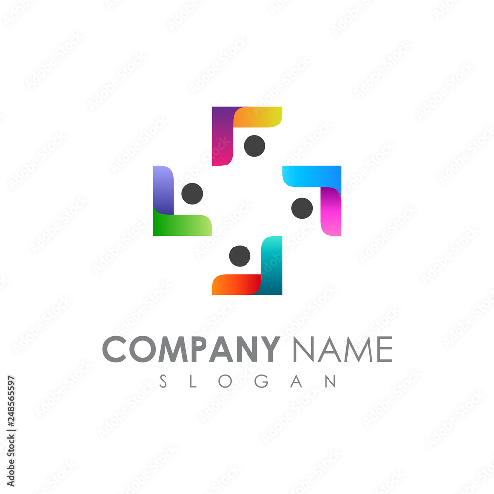 healthy people group logo vector, people health care community logo healthy people group logo vector, people health care community logo