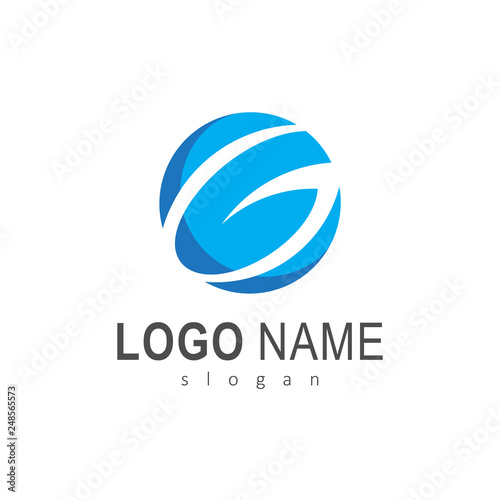 simple letter g logo, global world logo, letter g in circle shape logo template