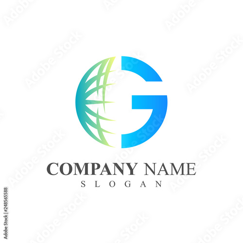 Global World Logo Design Template, World Letter G logo