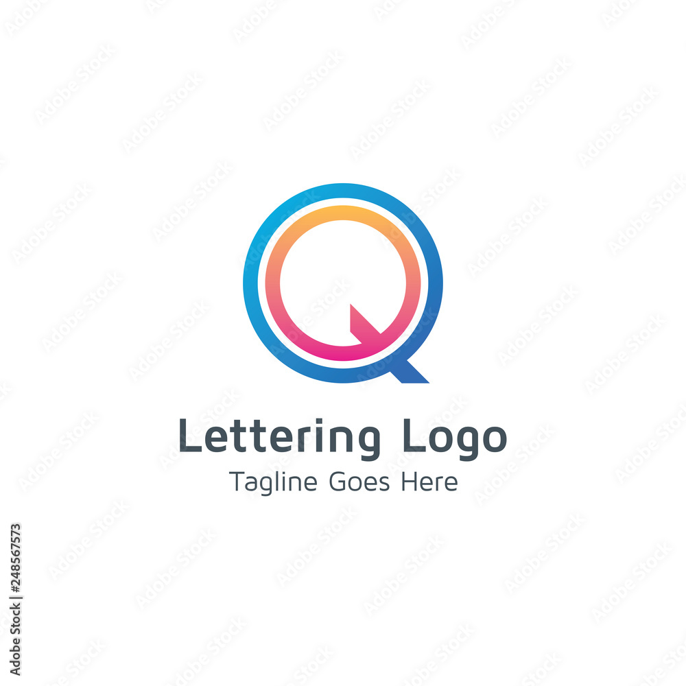 Lettering Q vector