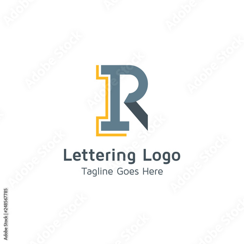 Lettering R Vector