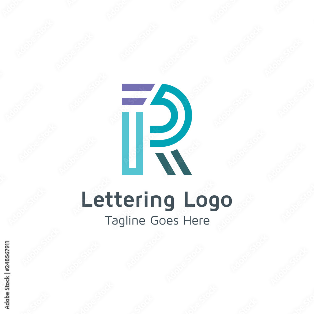 Lettering R Vector