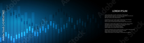 Stock market graph or forex trading chart for business and financial concepts, reports and investment on dark background . Vector illustration © Juststocker