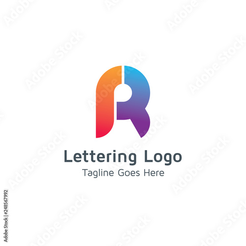 Lettering R Vector