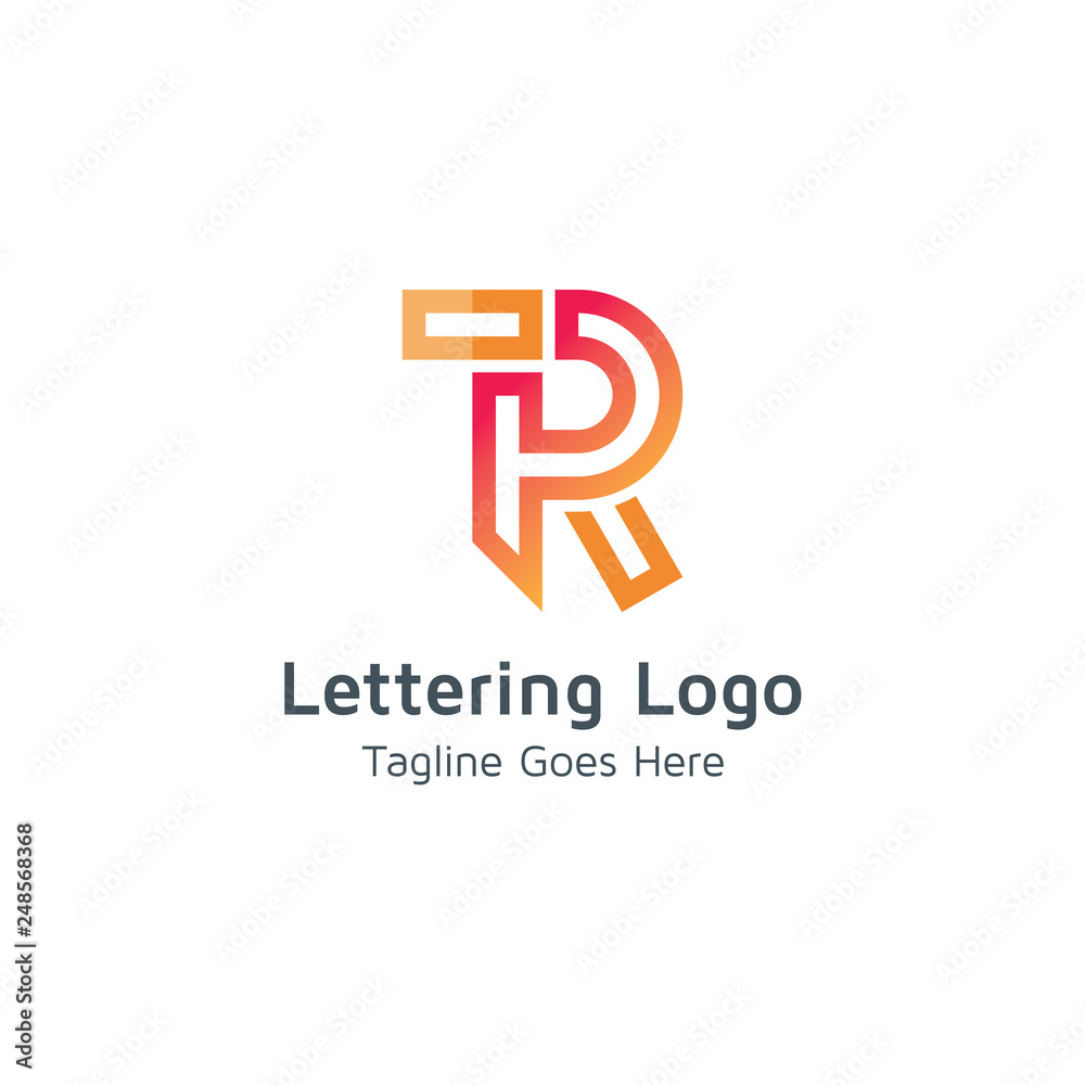 Lettering R Vector