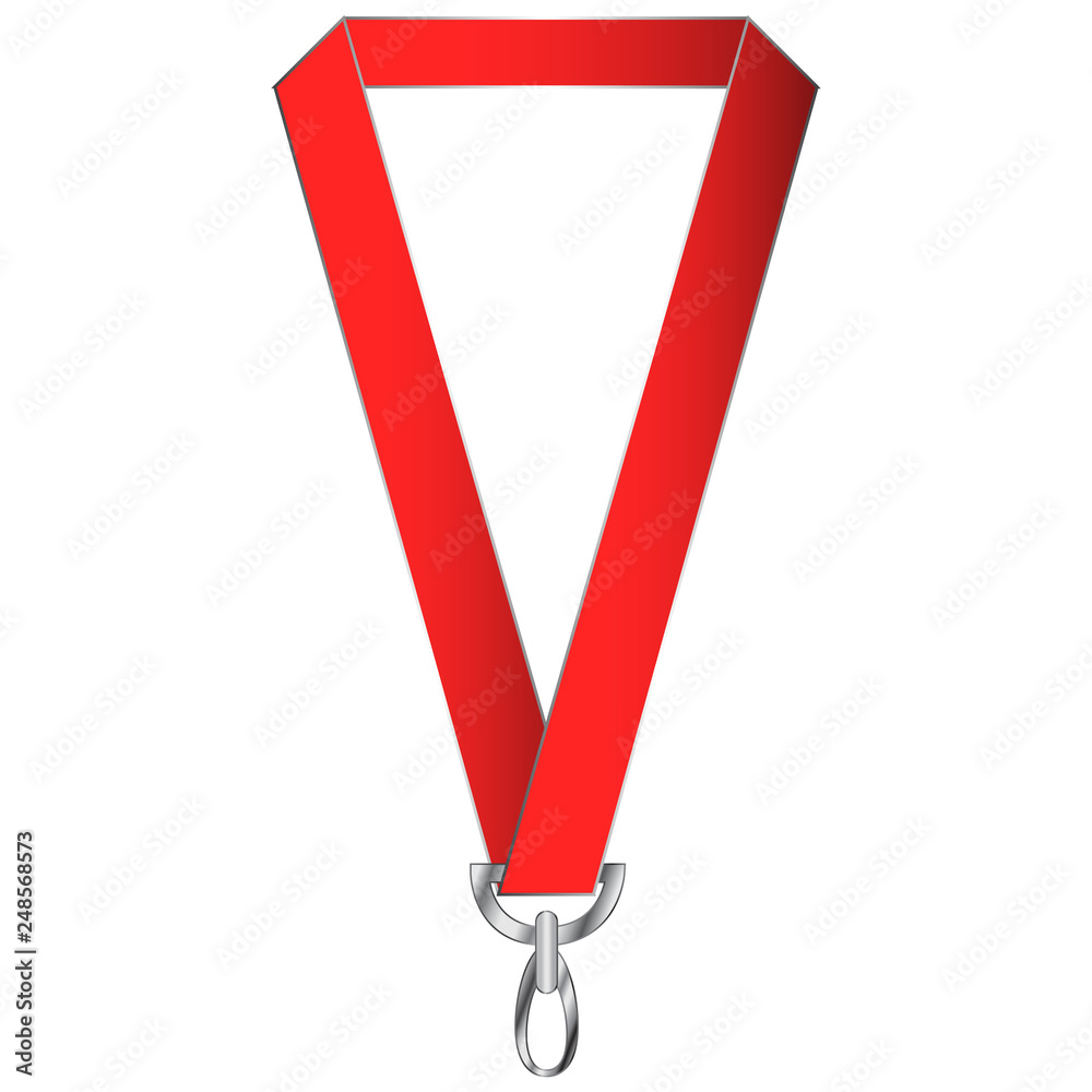 Red Lanyard Vector Icon Illustration Stock Vector | Adobe Stock