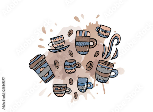 More coffe please lettering. Vector illustration.