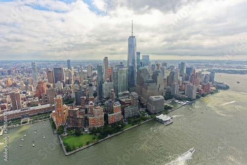 Aerial view of Lower Manhattan skyline, viewed from the north-west photo