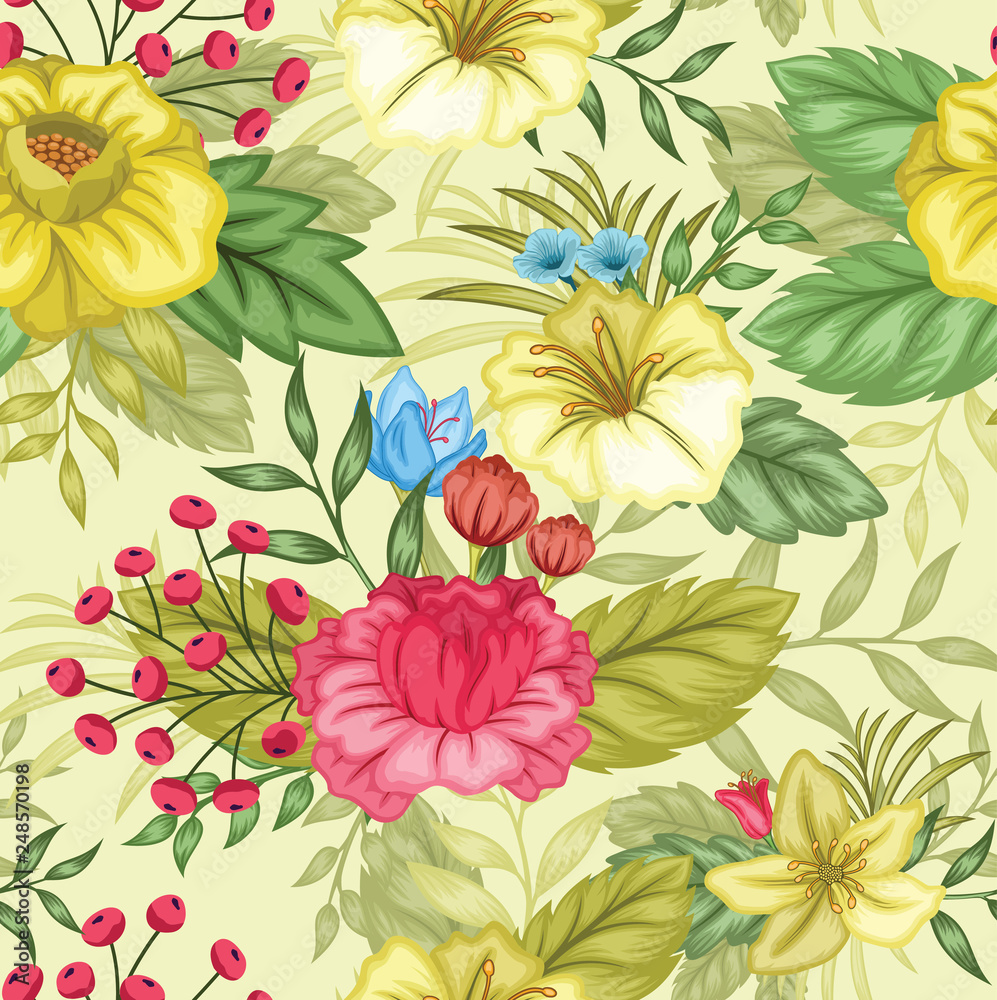 custom made wallpaper toronto digitalBeautiful Seamless Floral pattern design Print