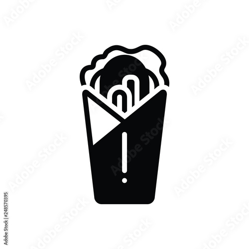 Black solid icon for shawarma  burger 