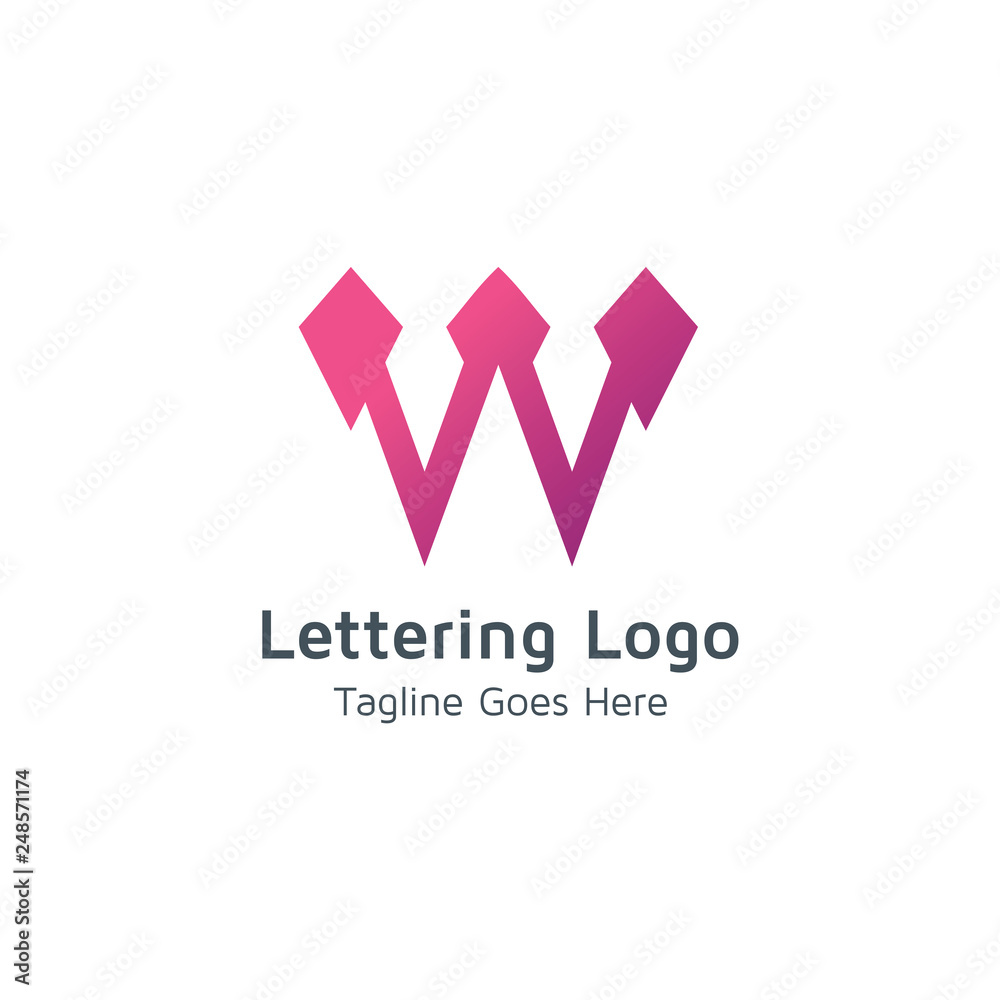 Lettering W Vector Lettering W Vector