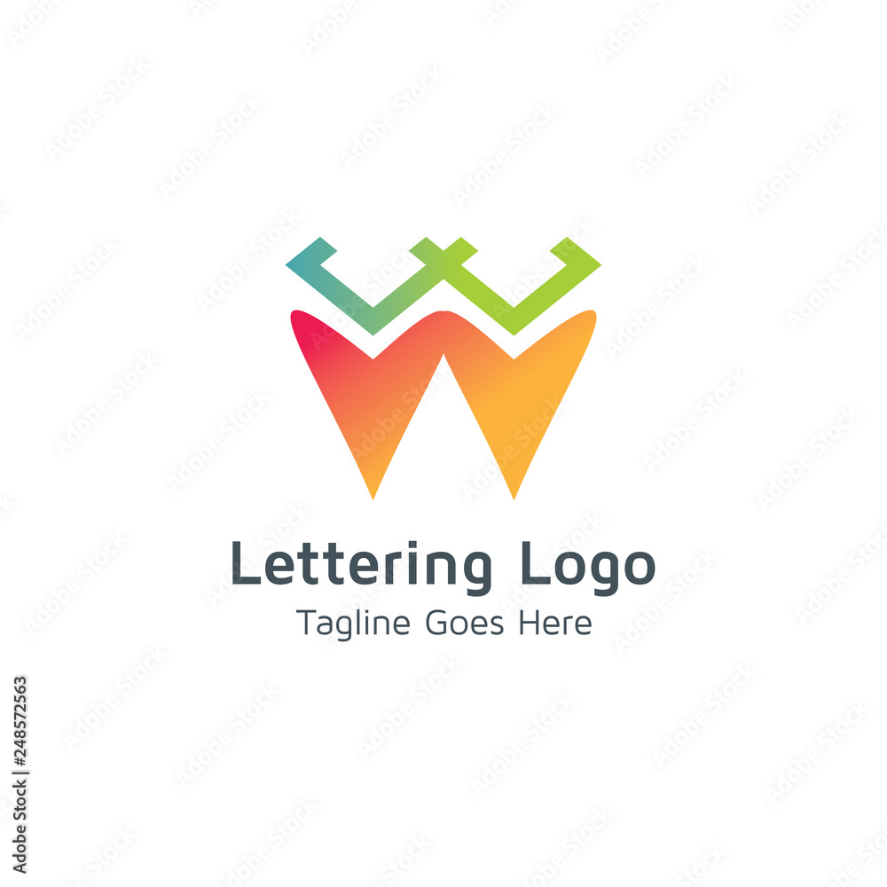 Lettering W Vector Lettering W Vector