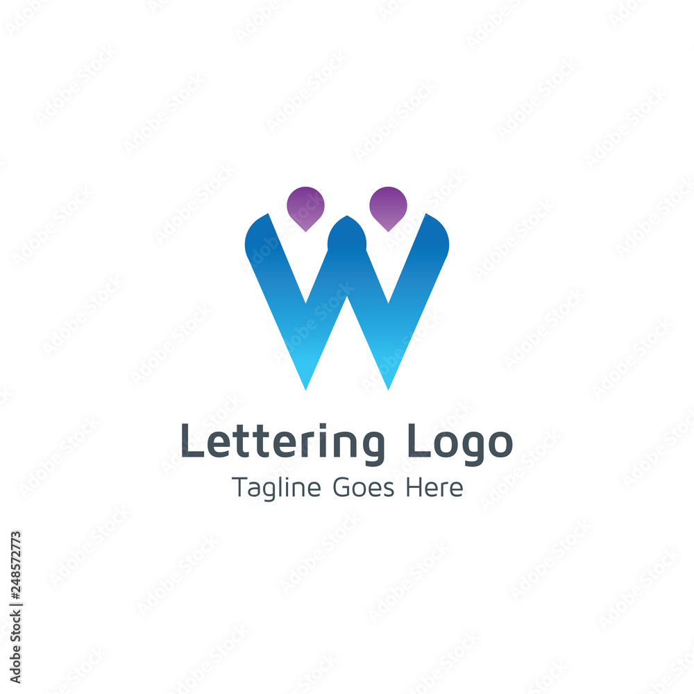 Lettering W Vector Lettering W Vector