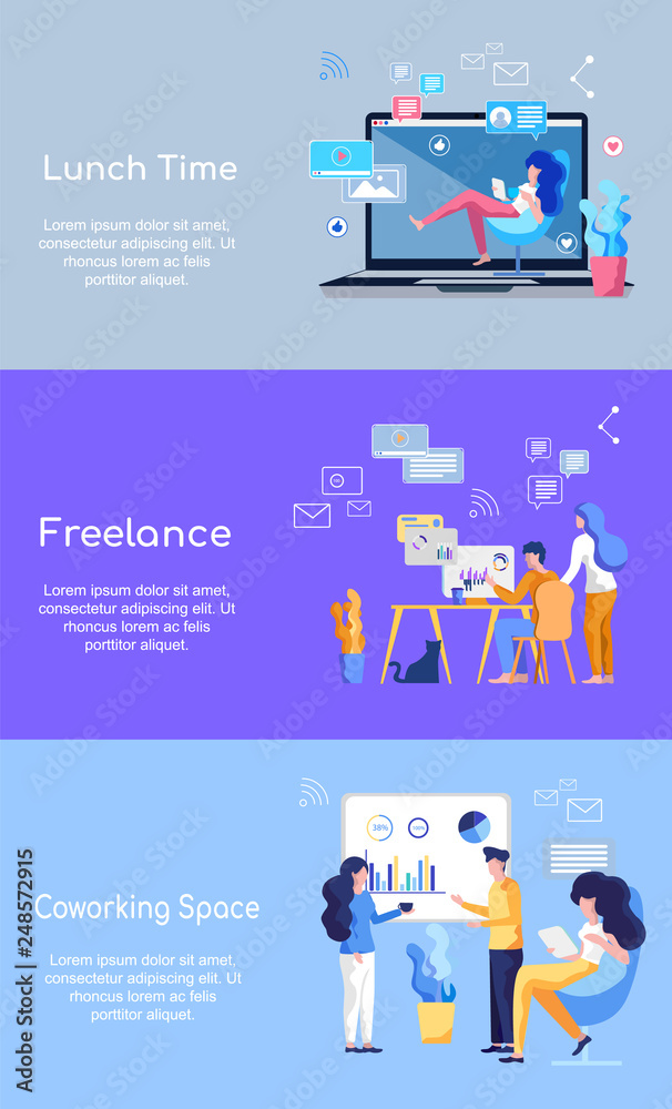 Freelance Coworking Space Lunch Time Office Idea. Freelance Coworking Space Lunch Time Office Idea.