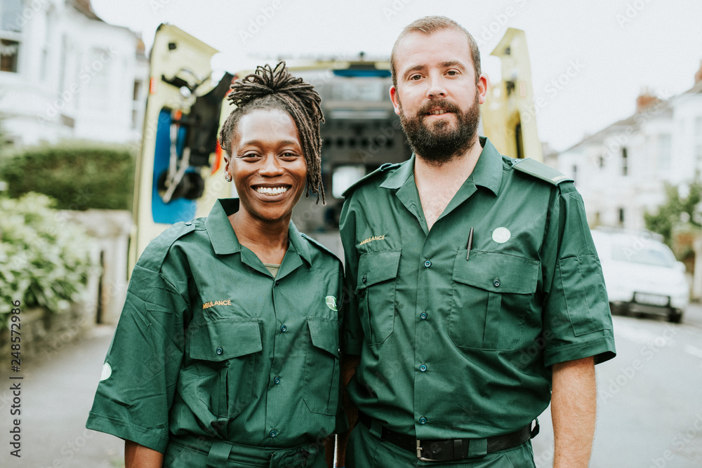 Fototapeta premium Portrait of a team of paramedics