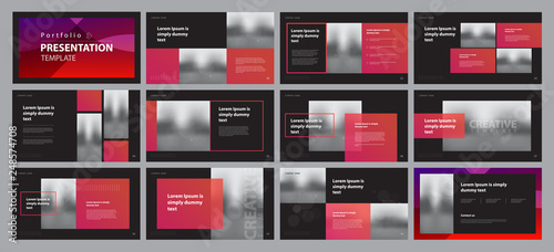 business presentation design template with page layout design for brochure , annual report , portfolio, book , company profile , and  proposal with info graphic elements 