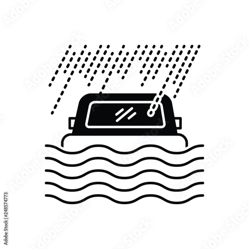 Black solid icon for flood coverage 